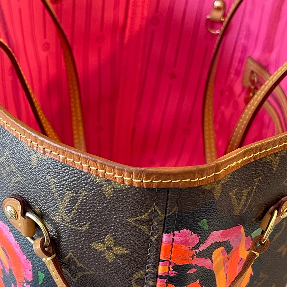 ‼️SOLD‼️Louis Vuitton Neverfull MM Monogram - Stephen Sprouse Rose - Picture 13 of 17